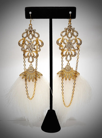 White and Gold Chain  Austrian Tassel L.Signature Collection by L.Styles