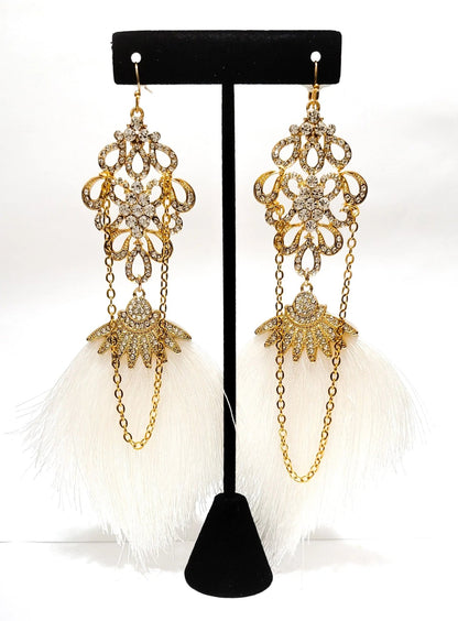 White and Gold Chain  Austrian Tassel L.Signature Collection by L.Styles