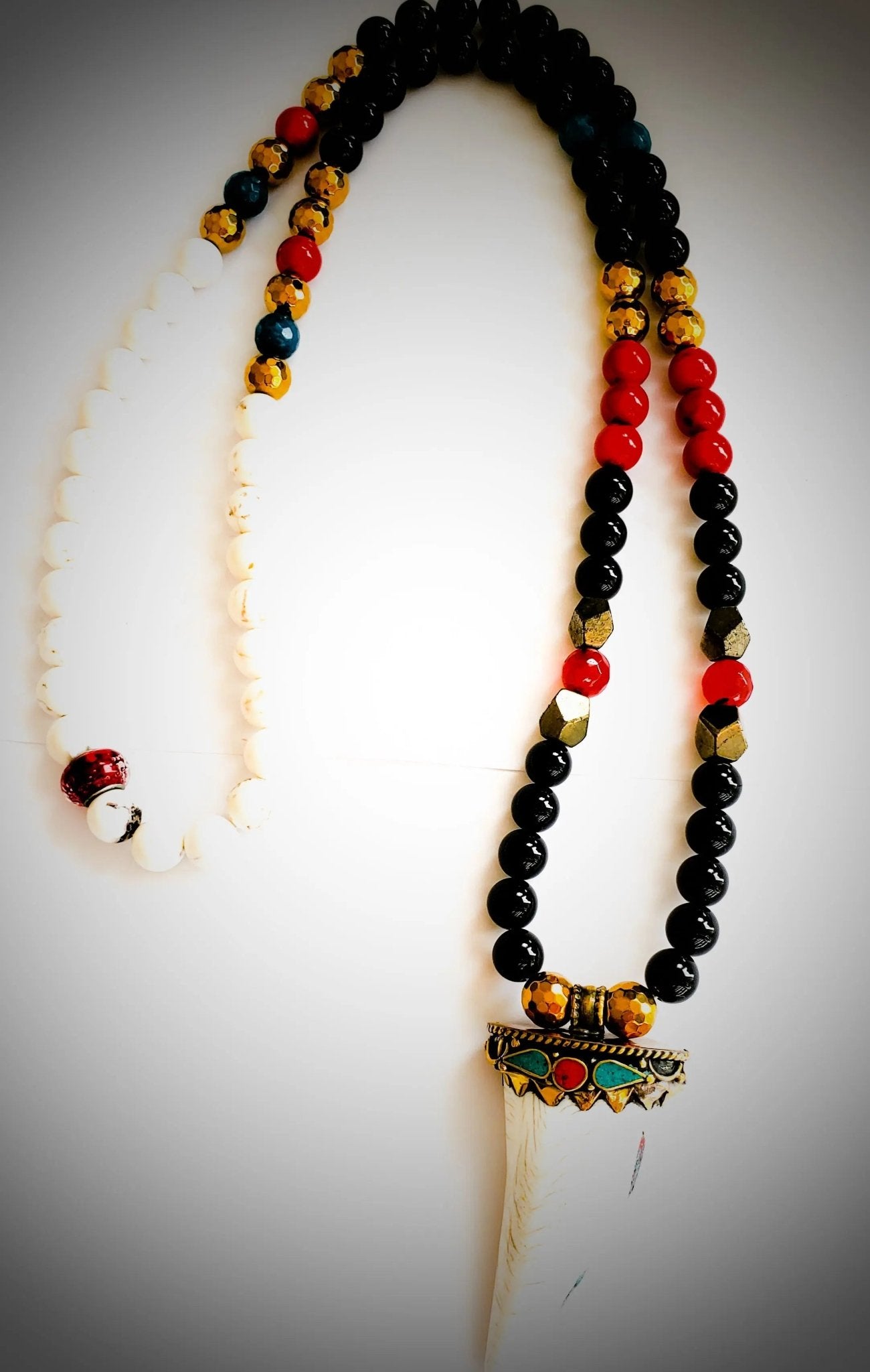 White Coral Tibetan Necklace L.Signature Collection by L.Styles