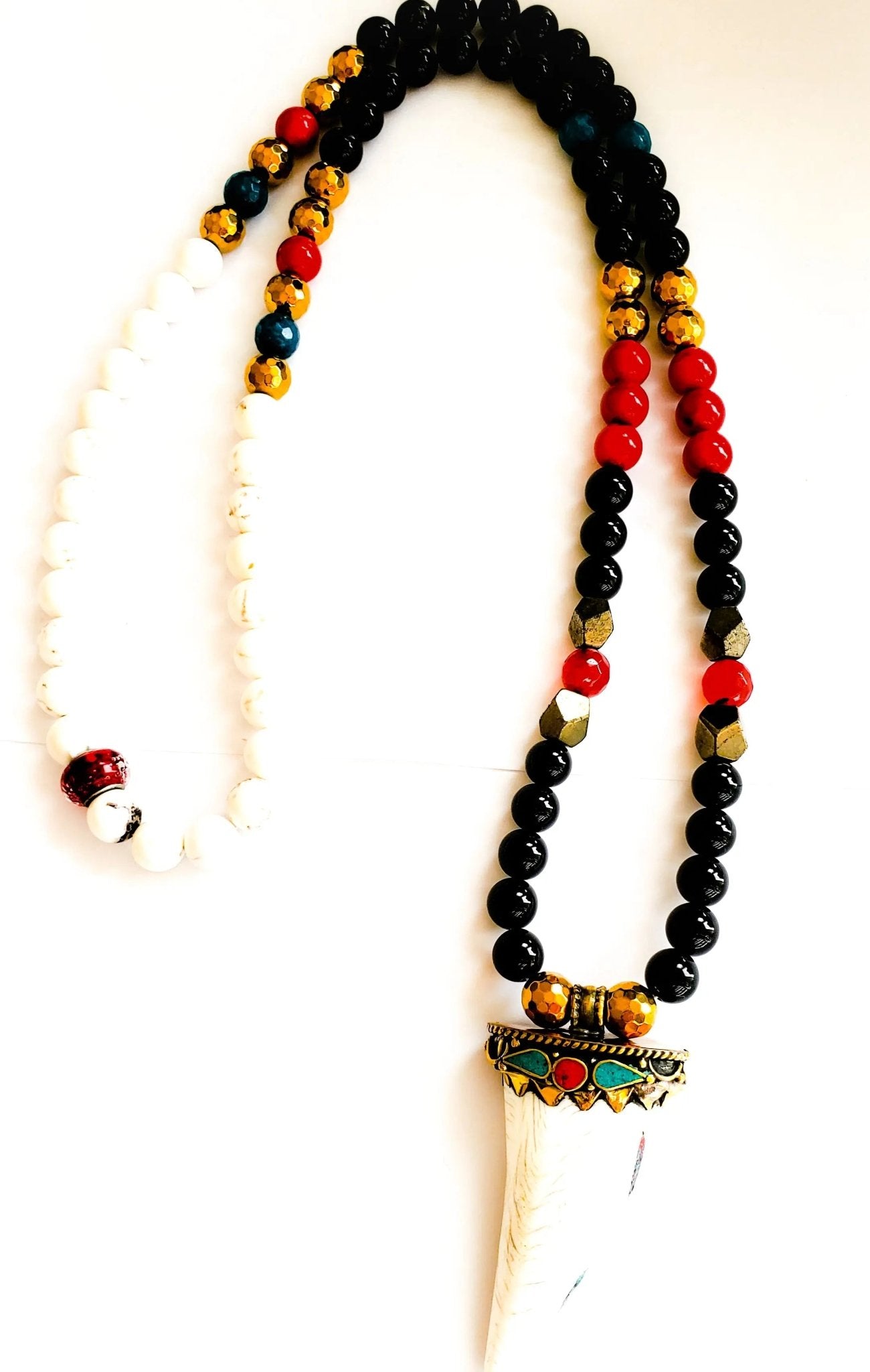 White Coral Tibetan Necklace L.Signature Collection by L.Styles