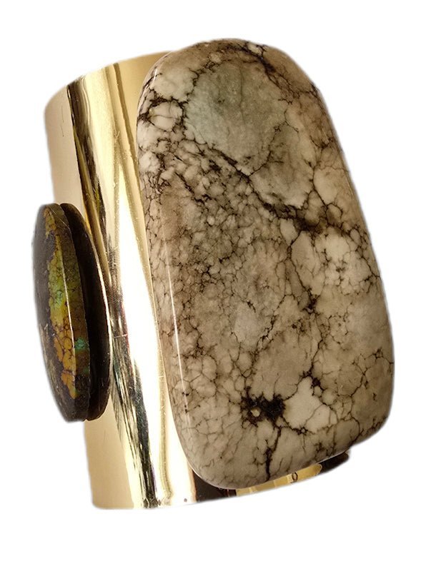 White Turquoise Cuff Bangle - L.Signature Collection by L.Styles