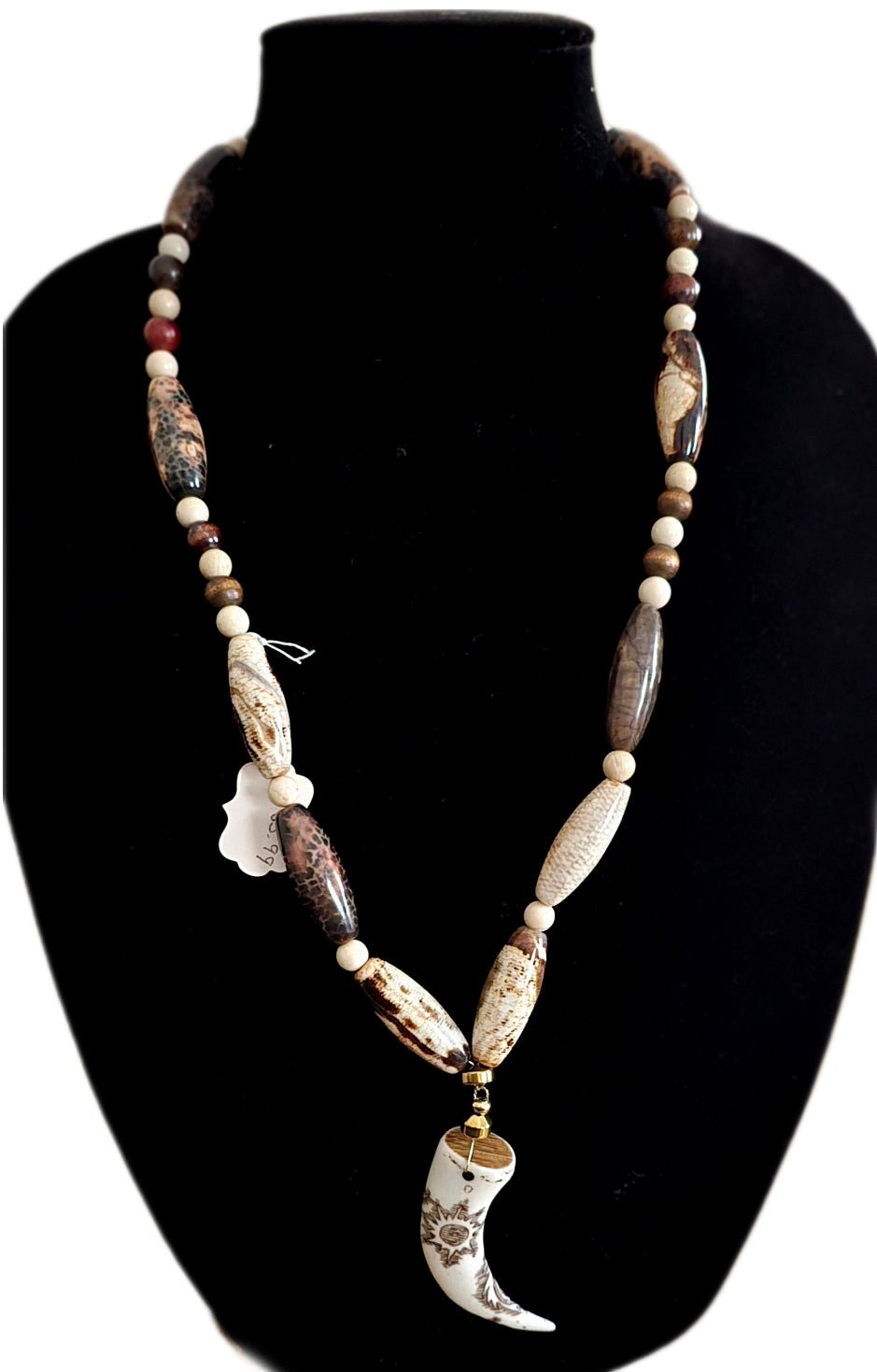 Wild Horse Jasper Horn Pendant Necklace L.Signature Collection by L.Styles