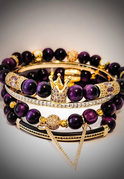 Women's "Purple" Crown Bracelet set L.Signature Collection