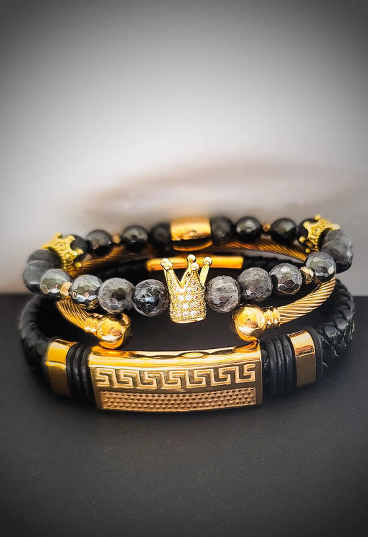 Men'sThe "Stimulating" Larvikite Crown Bracelet freeshipping - L.Signature Collection by L.Styles